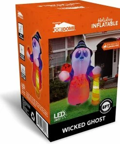 Joiedomi 6 FT Tall Halloween Cute Wizard Ghost Inflatable With Flaming Light 14 Joiedomi 6 FT Tall Halloween Cute Wizard Ghost Inflatable With Flaming Light