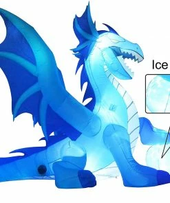 Joiedomi 6 FT Tall Halloween Inflatable Sitting Ice Dragon With Globe Inflatables 10 Joiedomi 6 FT Tall Halloween Inflatable Sitting Ice Dragon With Globe Inflatables