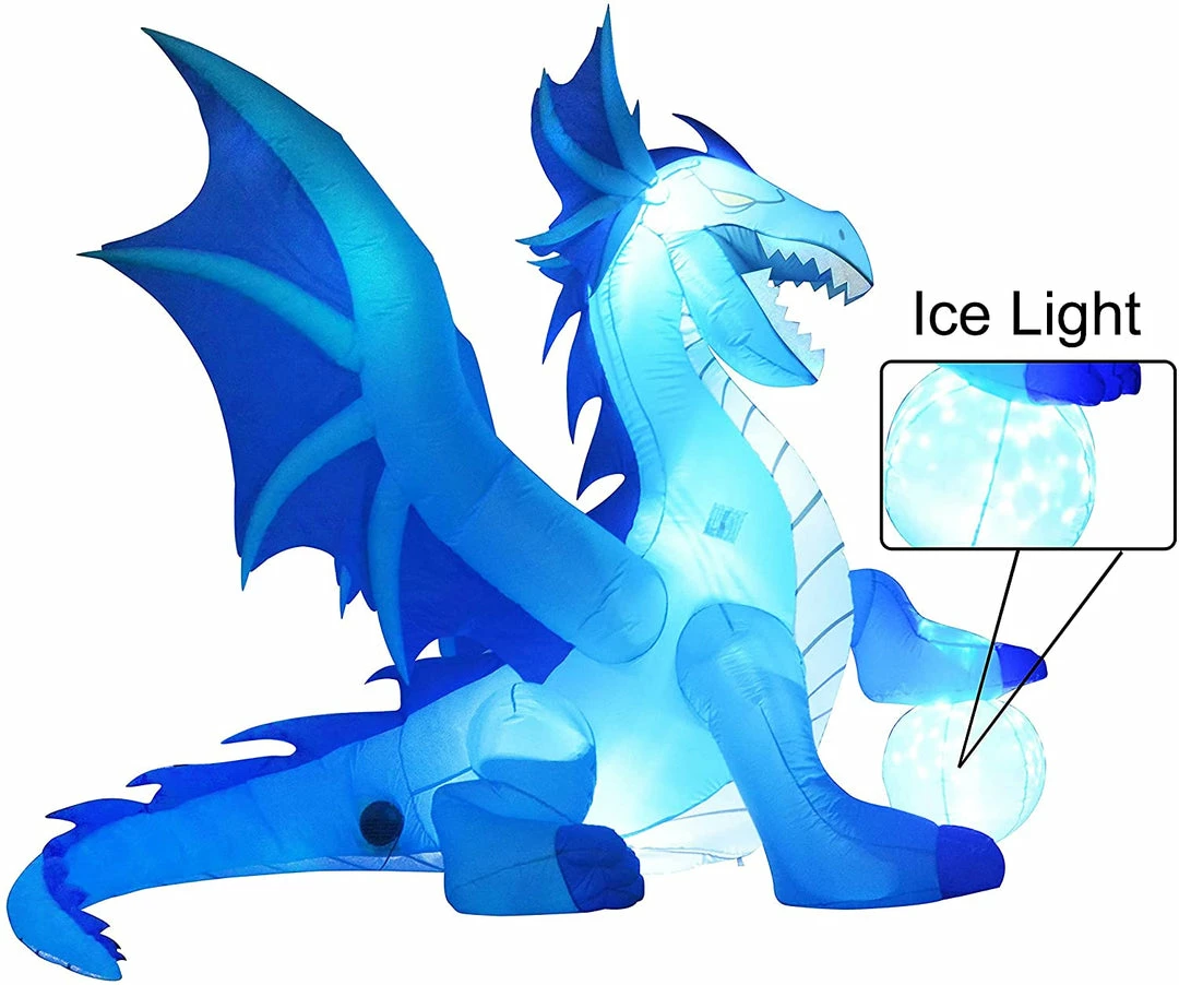Joiedomi 6 FT Tall Halloween Inflatable Sitting Ice Dragon With Globe Inflatables 4 Joiedomi 6 FT Tall Halloween Inflatable Sitting Ice Dragon With Globe Inflatables