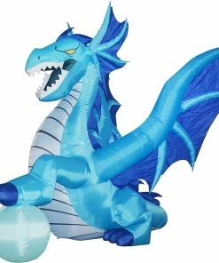 Joiedomi 6 FT Tall Halloween Inflatable Sitting Ice Dragon With Globe Inflatables 11 Joiedomi 6 FT Tall Halloween Inflatable Sitting Ice Dragon With Globe Inflatables