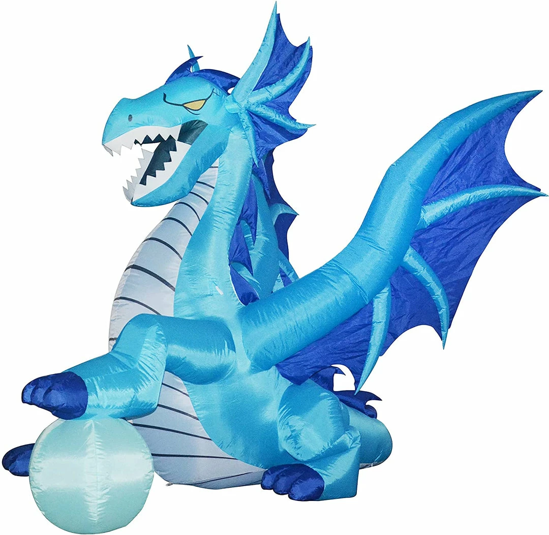 Joiedomi 6 FT Tall Halloween Inflatable Sitting Ice Dragon With Globe Inflatables 5 Joiedomi 6 FT Tall Halloween Inflatable Sitting Ice Dragon With Globe Inflatables