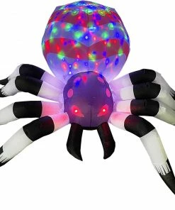 Joiedomi 6ft Halloween Inflatable Spider Inflatable With LED Projection Light Inflatables