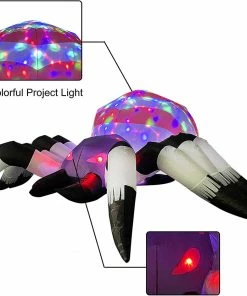 Joiedomi 6ft Halloween Inflatable Spider Inflatable With LED Projection Light Inflatables