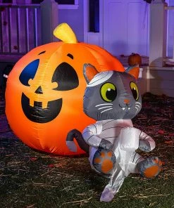 Joiedomi 4 FT Tall Halloween Inflatable Mummy Cat Pumpkin Inflatables