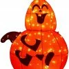 Joiedomi All Holiday Decor 3ft Tinsel Stacked Pumpkins (2 Heads)