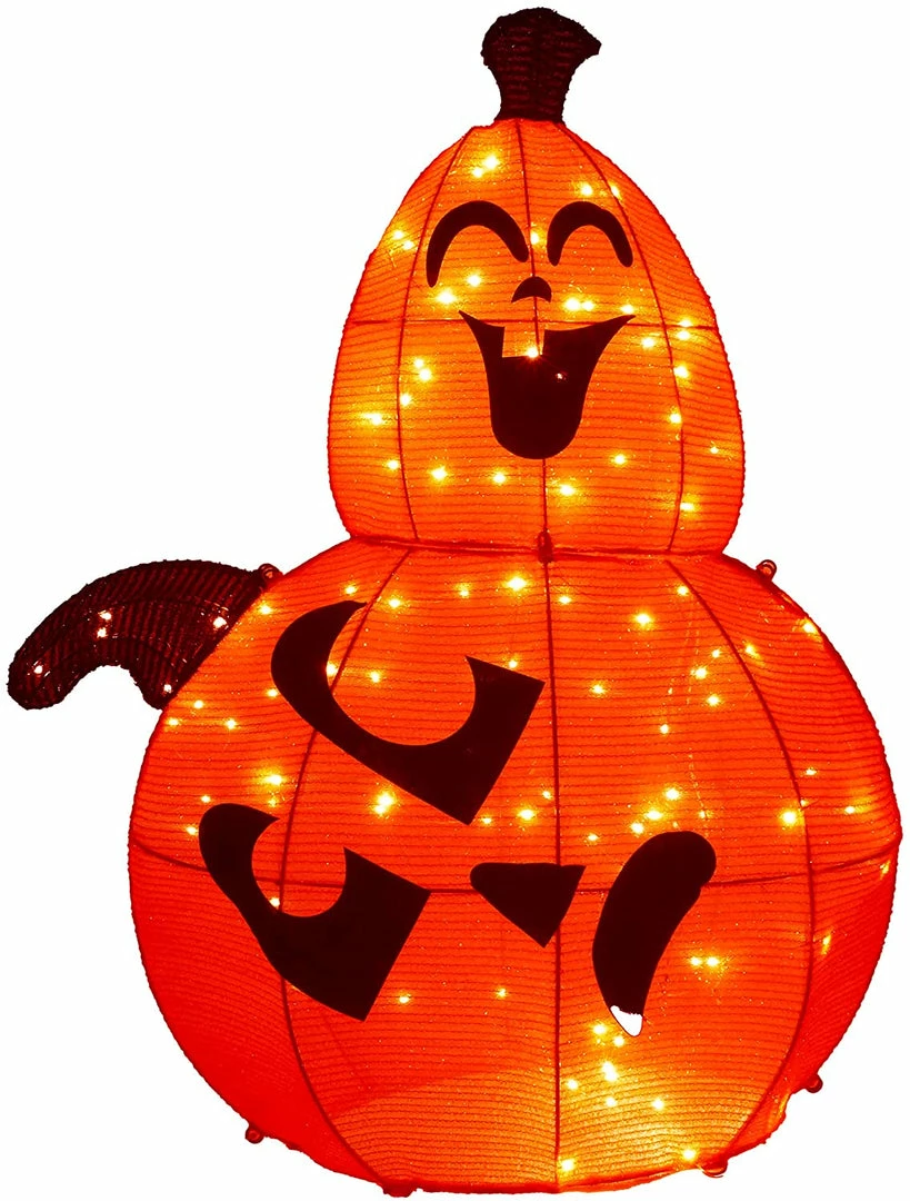 Joiedomi All Holiday Decor 3ft Tinsel Stacked Pumpkins (2 Heads) 1 Joiedomi All Holiday Decor 3ft Tinsel Stacked Pumpkins (2 Heads)