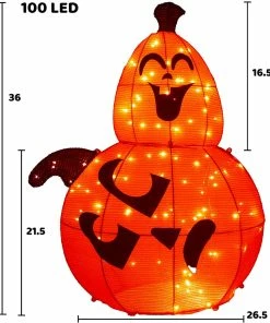 Joiedomi All Holiday Decor 3ft Tinsel Stacked Pumpkins (2 Heads) 7 Joiedomi All Holiday Decor 3ft Tinsel Stacked Pumpkins (2 Heads)
