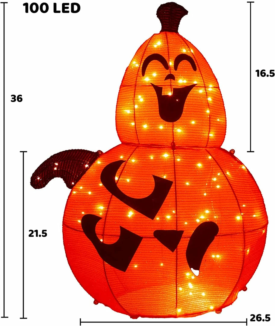 Joiedomi All Holiday Decor 3ft Tinsel Stacked Pumpkins (2 Heads) 3 Joiedomi All Holiday Decor 3ft Tinsel Stacked Pumpkins (2 Heads)