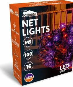 Joiedomi 100 M5 LED Black Wire Net Lights (Orange & Purple)