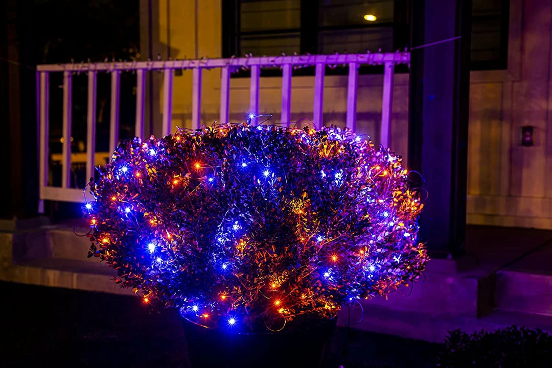 Joiedomi 150 M5 LED Black Wire Net Lights (Orange & Purple) All Holiday Decor 2 Joiedomi 150 M5 LED Black Wire Net Lights (Orange & Purple) All Holiday Decor