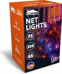 Joiedomi 200 LED Black Wire Net Lights (Orange & Purple)