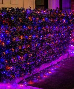 Joiedomi All Holiday Decor 300 LED Black Wire Net Lights (Orange & Purple)