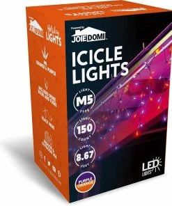 Joiedomi 150 M5 LED Black Wire Icicle Lights (Orange & Purple)