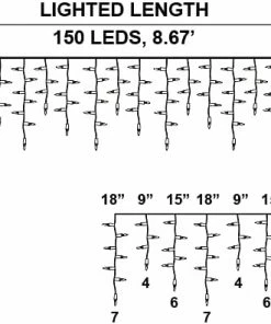Joiedomi 150 M5 LED Black Wire Icicle Lights (Orange & Purple), 3 Packs 5 Joiedomi 150 M5 LED Black Wire Icicle Lights (Orange & Purple), 3 Packs