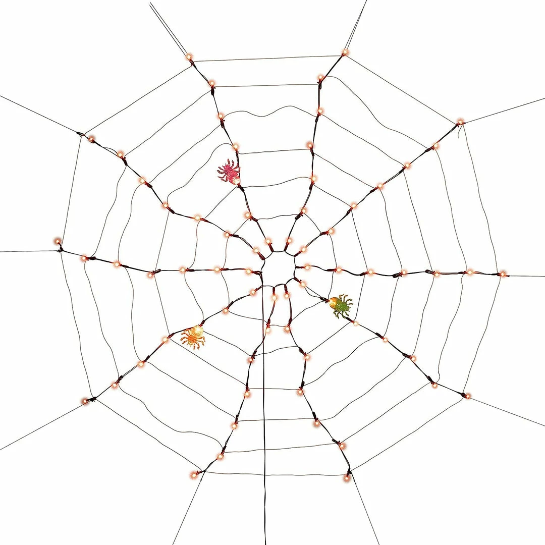 Joiedomi Decorative Lights Spider Web Lights With 3 Lighted Spiders (Orange) 7 Joiedomi Decorative Lights Spider Web Lights With 3 Lighted Spiders (Orange)