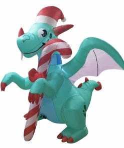 Joiedomi Green Dragon With A Candy Cane