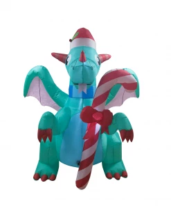 Joiedomi Green Dragon With A Candy Cane