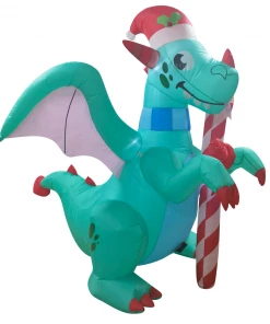 Joiedomi Green Dragon With A Candy Cane