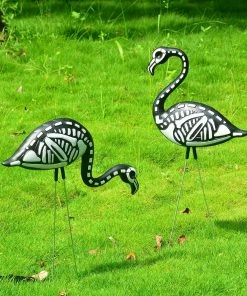 Joiedomi Skeleton Flamingo Yard Stake, 2 Pcs
