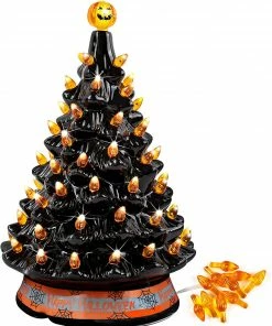 Joiedomi 15β Halloween Pre-Lit Ceramic Tree Decoration, Orange