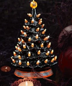 Joiedomi 15“ Halloween Pre-Lit Ceramic Tree Decoration, Orange 12 Joiedomi 15“ Halloween Pre-Lit Ceramic Tree Decoration, Orange