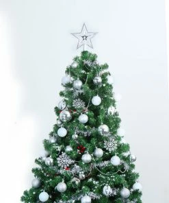 Joiedomi All Holiday Decor 50 Pcs Christmas Ornaments Silver & White