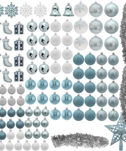 Joiedomi 112 Pcs Baby Blue & White Christmas Assorted Ornaments With A Star Tree Topper 7 Joiedomi 112 Pcs Baby Blue & White Christmas Assorted Ornaments With A Star Tree Topper