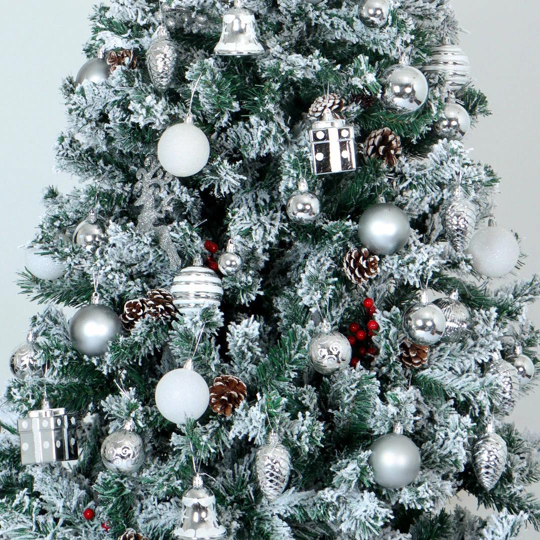 Joiedomi All Holiday Decor 66 Pcs Christmas Assorted Ornaments Silver & White 3 Joiedomi All Holiday Decor 66 Pcs Christmas Assorted Ornaments Silver & White