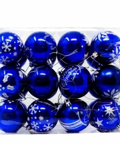 Joiedomi 60mm/2.36" Blue Christmas Ornament With Glittering Painting 24Pcs