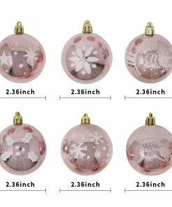 Joiedomi All Holiday Decor 60mm/2.36" Rose Gold Christmas Ornament With Glittering Painting 24Pcs 5 Joiedomi All Holiday Decor 60mm/2.36