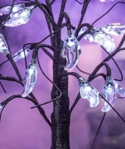 Joiedomi All Holiday Decor 1.5ft LED Glitter Tree - White Ghost