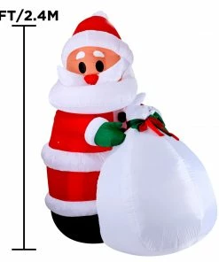 Joiedomi 7.9ft Christmas Inflatable Santa With Multicolor Gift Bag