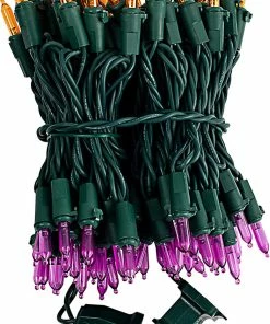 Joiedomi All Holiday Decor 100 Purple And Orange LED Green Wire String Lights