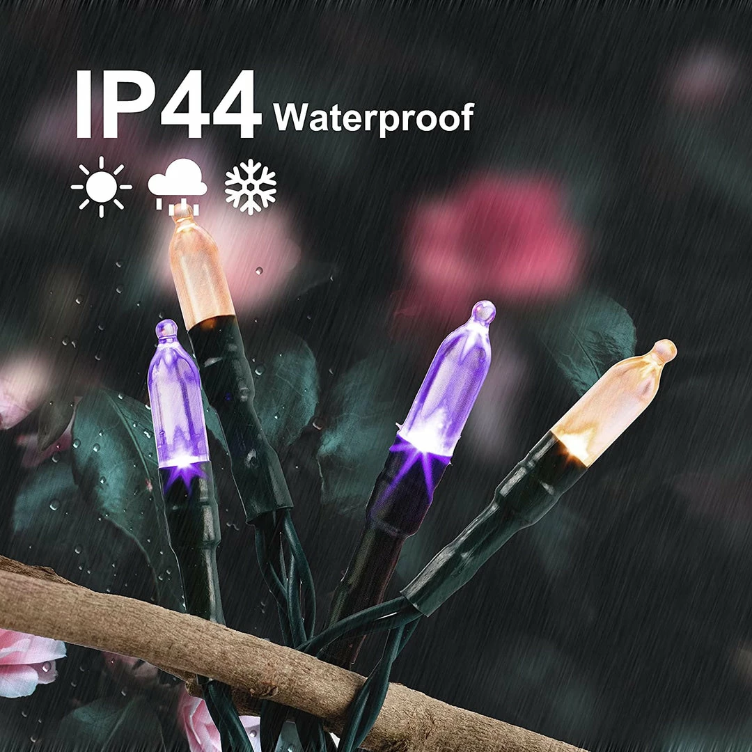 Joiedomi 17.3ft 2 X 50 Counts Orange & Purple LED Green Wire String Lights, Remote Control Battery Powered (8 Modes, 6 Hr Timer) 5 Joiedomi 17.3ft 2 X 50 Counts Orange & Purple LED Green Wire String Lights, Remote Control Battery Powered (8 Modes, 6 Hr Timer)