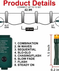 Joiedomi All Holiday Decor 300-Count Orange LED Mini String Lights, 8 Modes