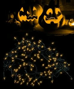 Joiedomi All Holiday Decor 300-Count Orange LED Mini String Lights, 8 Modes