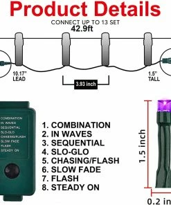 Joiedomi All Holiday Decor 300-Count Purple LED Mini String Lights, 8 Modes 10 Joiedomi All Holiday Decor 300-Count Purple LED Mini String Lights, 8 Modes