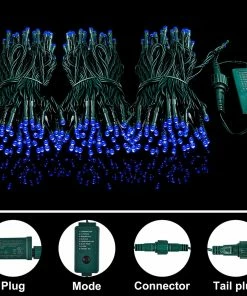 Joiedomi All Holiday Decor 300-Count Blue LED Mini String Lights, 8 Modes