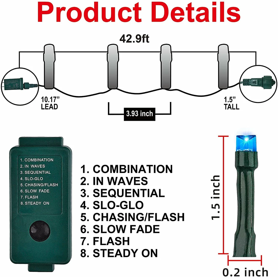 Joiedomi 100-Count Blue LED Mini String Lights, 8 Modes All Holiday Decor 5 Joiedomi 100-Count Blue LED Mini String Lights, 8 Modes All Holiday Decor