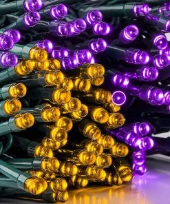 Joiedomi All Holiday Decor 200-Count Orange & Purple LED Mini String Lights, 8 Modes