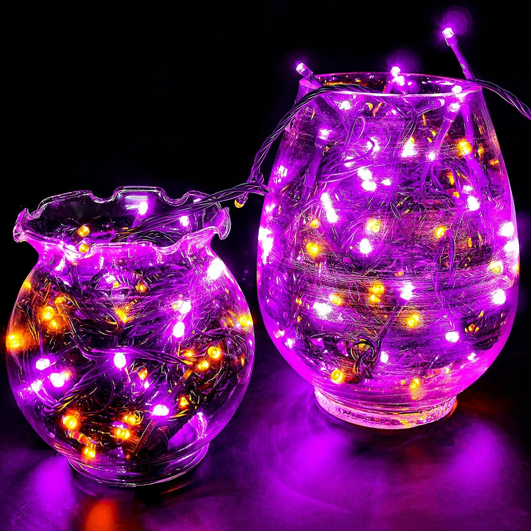 Joiedomi All Holiday Decor 200-Count Orange & Purple LED Mini String Lights, 8 Modes 3 Joiedomi All Holiday Decor 200-Count Orange & Purple LED Mini String Lights, 8 Modes