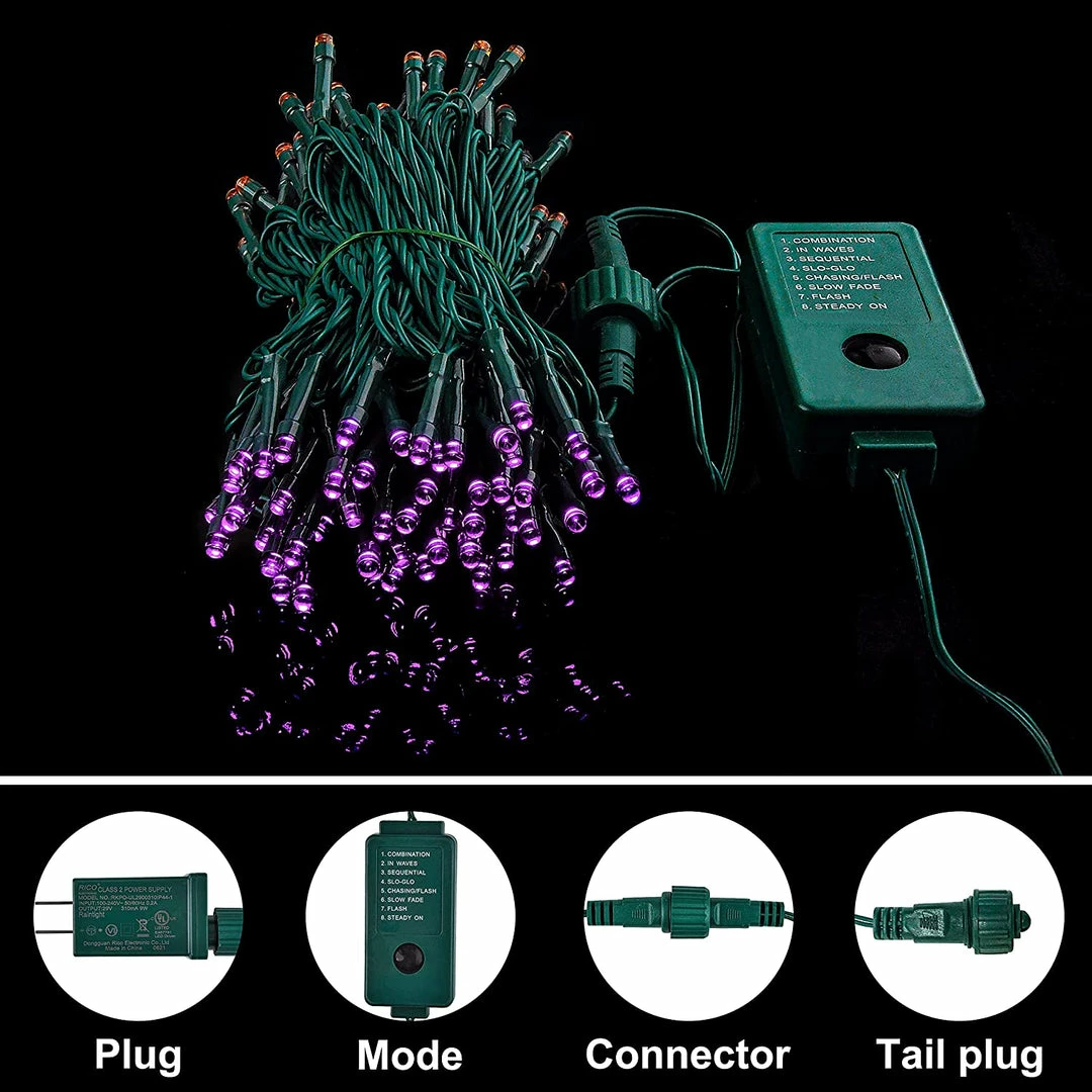 Joiedomi All Holiday Decor 200-Count Orange & Purple LED Mini String Lights, 8 Modes 5 Joiedomi All Holiday Decor 200-Count Orange & Purple LED Mini String Lights, 8 Modes
