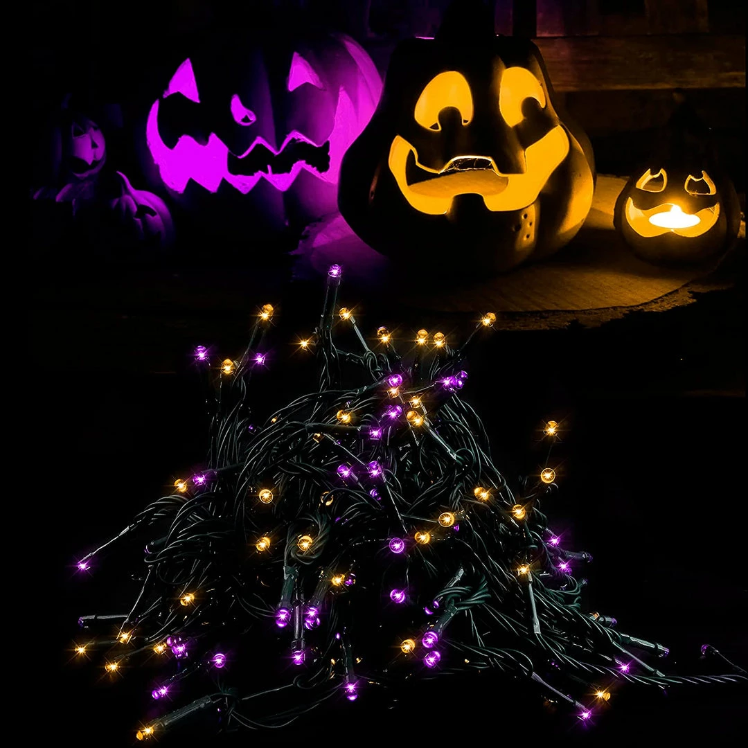 Joiedomi All Holiday Decor 200-Count Orange & Purple LED Mini String Lights, 8 Modes 4 Joiedomi All Holiday Decor 200-Count Orange & Purple LED Mini String Lights, 8 Modes