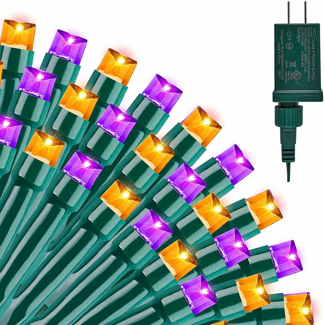 Joiedomi All Holiday Decor 200-Count Orange & Purple LED Mini String Lights, 8 Modes 2 Joiedomi All Holiday Decor 200-Count Orange & Purple LED Mini String Lights, 8 Modes