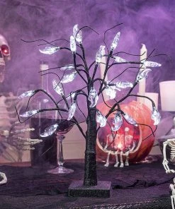 Joiedomi All Holiday Decor 1.5ft LED Glitter Tree - White Ghost