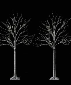 Joiedomi All Holiday Decor 4ft 2 Packs White Birch Tree With 64 LED Lights