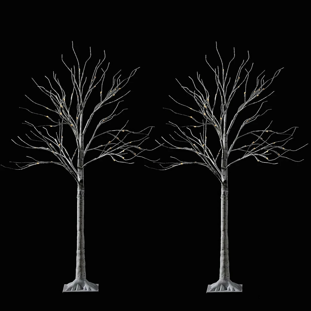 Joiedomi All Holiday Decor 4ft 2 Packs White Birch Tree With 64 LED Lights 2 Joiedomi All Holiday Decor 4ft 2 Packs White Birch Tree With 64 LED Lights