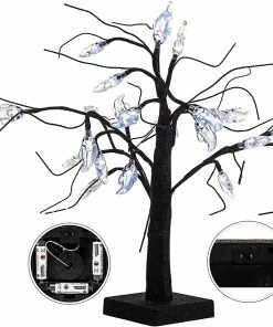 Joiedomi All Holiday Decor 1.5ft LED Glitter Tree - White Ghost