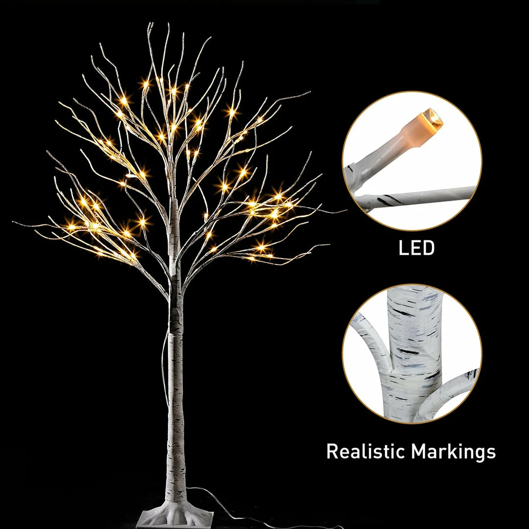 Joiedomi All Holiday Decor 4ft 2 Packs White Birch Tree With 64 LED Lights 3 Joiedomi All Holiday Decor 4ft 2 Packs White Birch Tree With 64 LED Lights