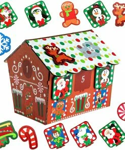 Joiedomi All Holiday Decor Magnetic Wooden Gingerbread House Advent Calendar